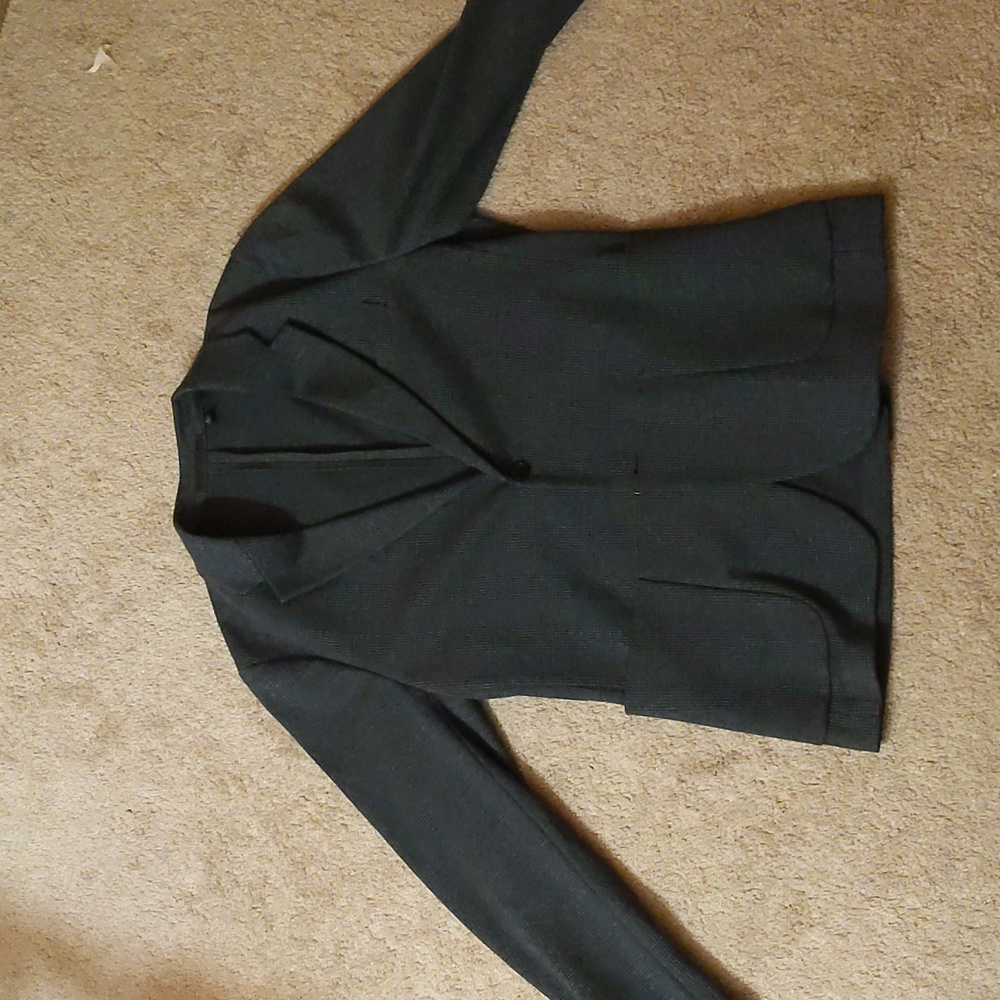 UNIQLO men's soft knit sport coat, charcoal plaid